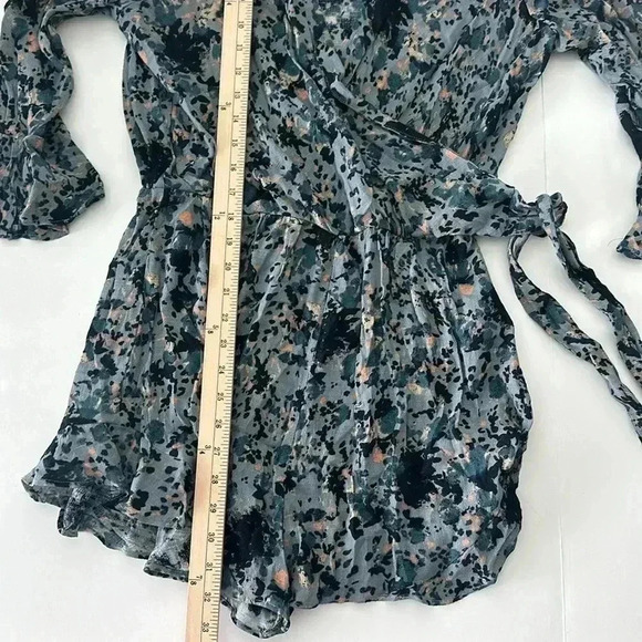 NWT Free People All the Right Ruffles Romper Medium (Rain Blue Combo) - Picture 5 of 8